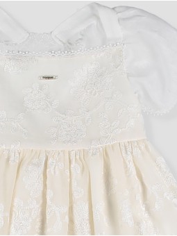 Vestido gasa bordada Batizo
