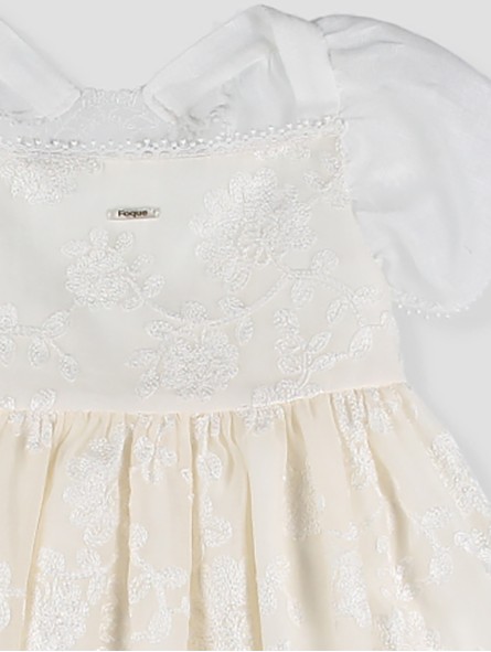 Vestido gasa bordada Bautizo