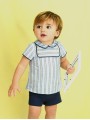 Mar baby boy striped shirt navy set