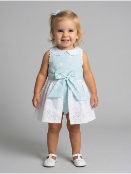 Girl gingham daisy romper