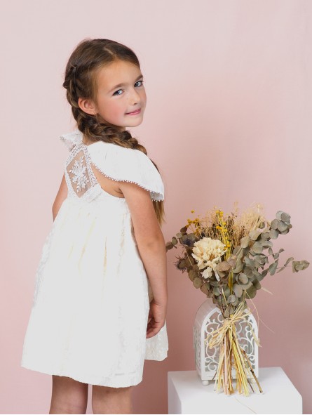 Girl embroidered tulle dress